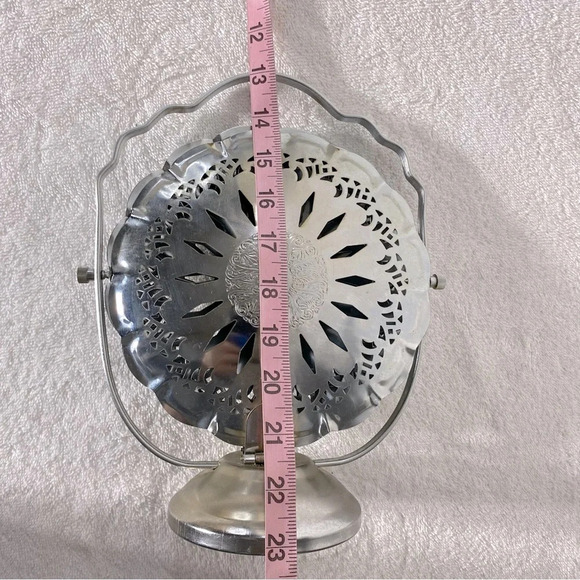 Vintage Silver Tone Three Tier Folding Dessert Sandwich  Serving Tray - Picture 15 of 16